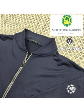 Greyson Metedeconk National Golf Club 1/4 Zip Pullover Mens Large Navy